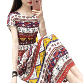 Batik Printed Cotton Dress and Skirt Combo